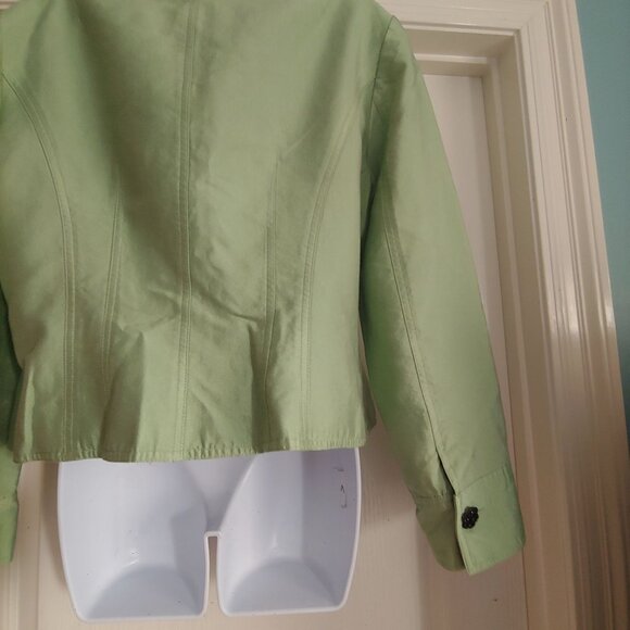 Kay Unger Mint Green 4 Button Blazer Jacket Pockets Silk Blend 16 - Picture 11 of 12